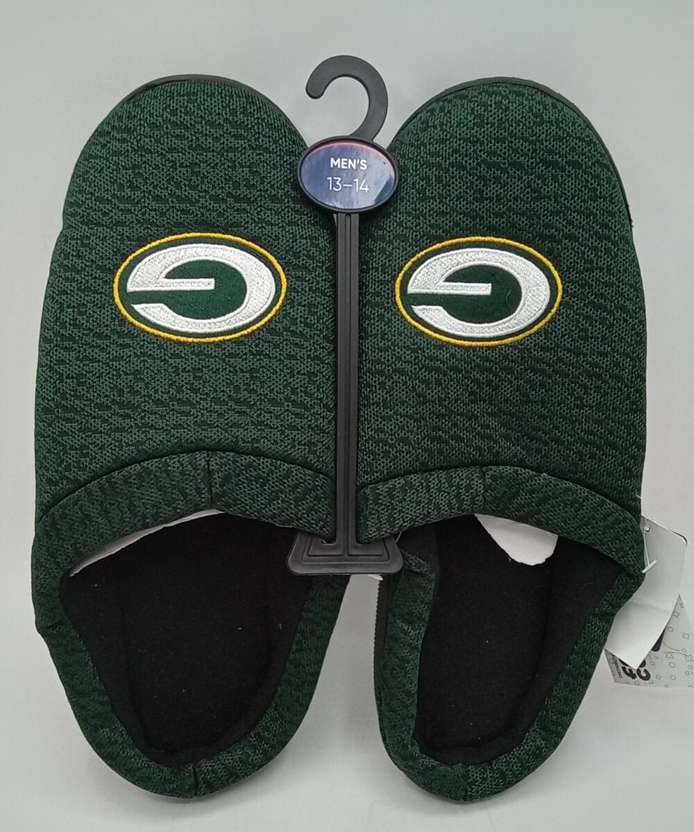 Green Bay Packers NFL Foco Poly Knit Cup Sole Men's Slippers Size XL 13-14